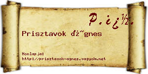 Prisztavok Ágnes névjegykártya