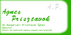 agnes prisztavok business card