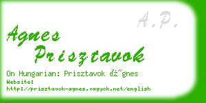 agnes prisztavok business card